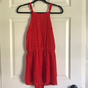 Orange Crochet Romper